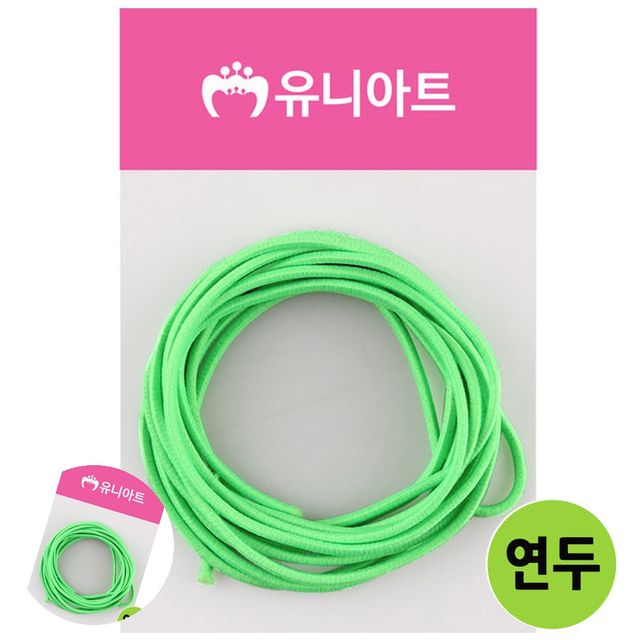 키즈머리끈 머리끈고무줄 칼라 고무줄 연두