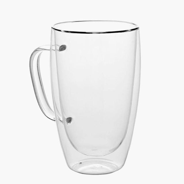 손잡이 이중 내열유리컵 450ml