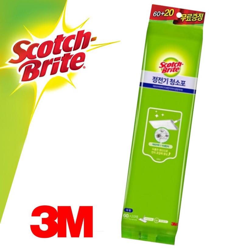 3M 748 정전기 청소포 대형 리필 80매 막대걸레용