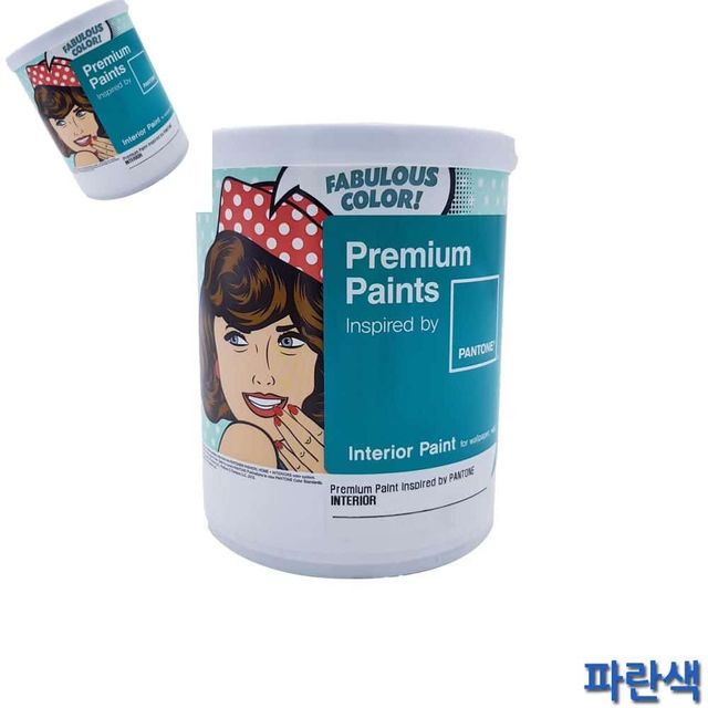 내부용 무광 수성 페인트 파란색 1L 4종 택1 건축도료 페인트시공 무광페인트 도장도료