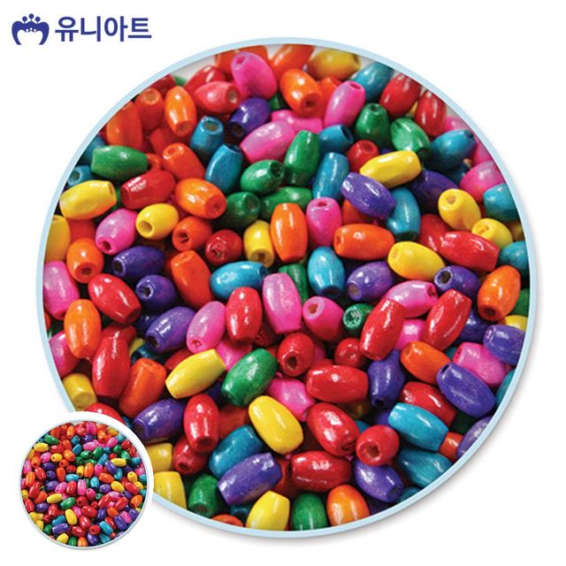 우드비즈 우드구슬 모양비즈 1번 나무비즈 타원 소