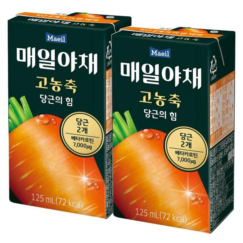매일유업 고농축 당근의 힘 125ml 48개 건강 음료