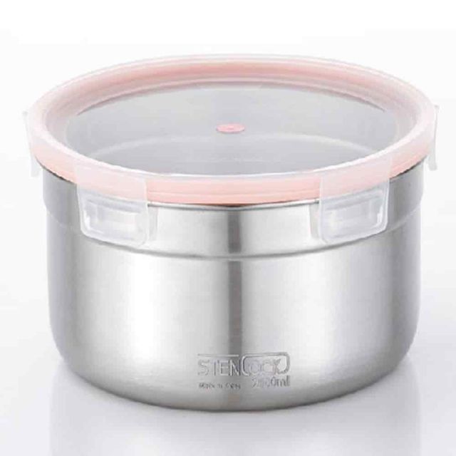 스텐 반찬통 2100ml 원형 밀폐용기, 주방 보관용기