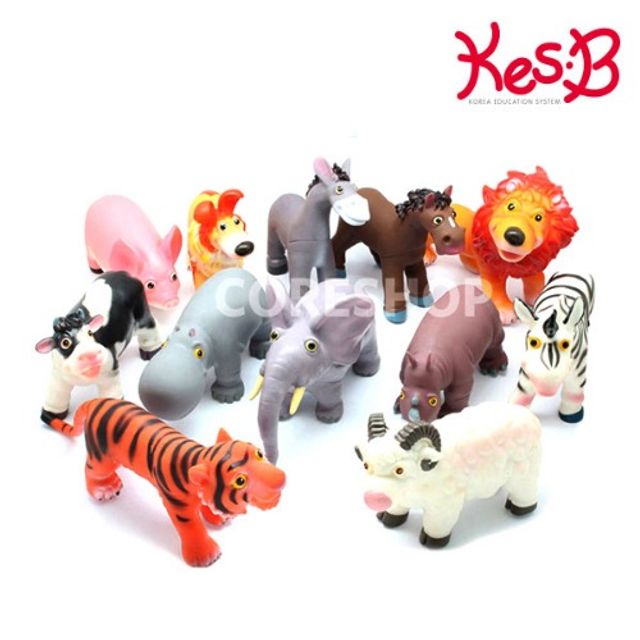 캐스B플레이 소프트 동물 12종세트 인형 놀이 사파리 - 아이 안전 소프트 인형