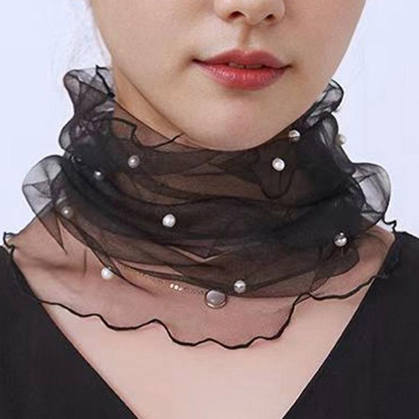 시스루 망사 넥워머, 메쉬 스카프 목커버 목가리개