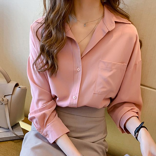 여성 캐주얼 남방 블라우스 - 카라 셔츠 3컬러