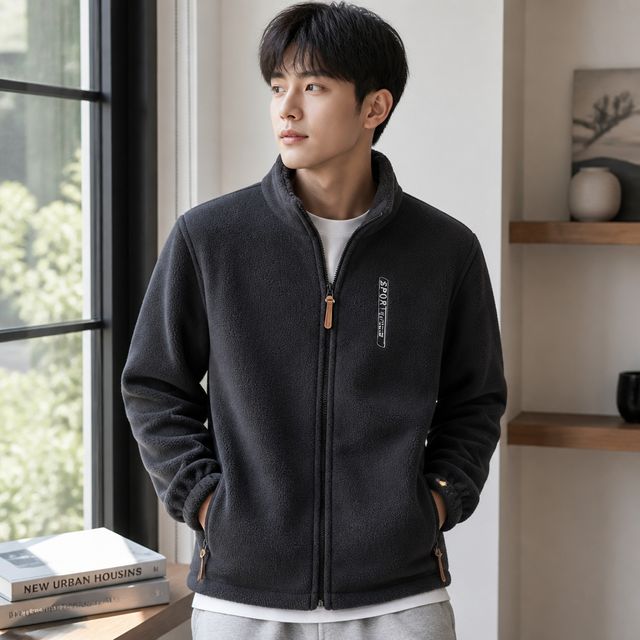남녀공용 융털 후리스 집업 자켓 루즈핏 보아털 점퍼 후드티 아우터