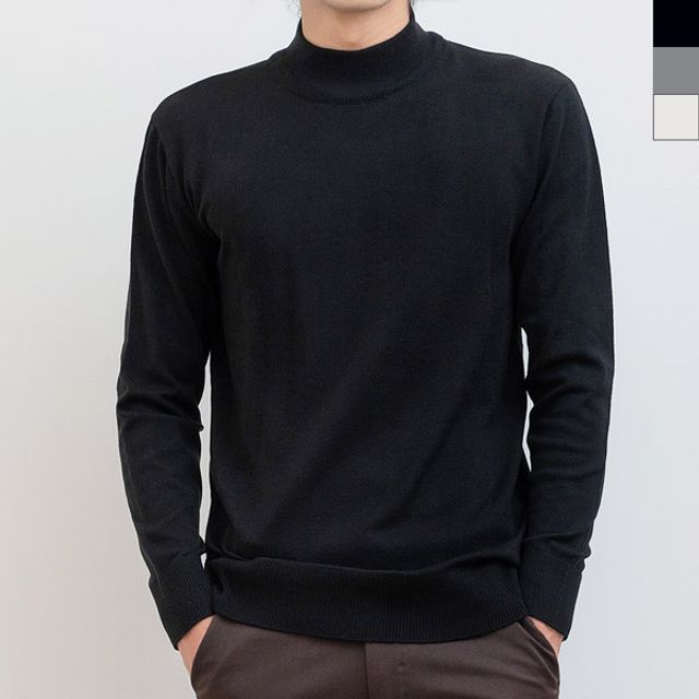 남자 니트 반목 캐시라이크 남성패션의류 데일리룩