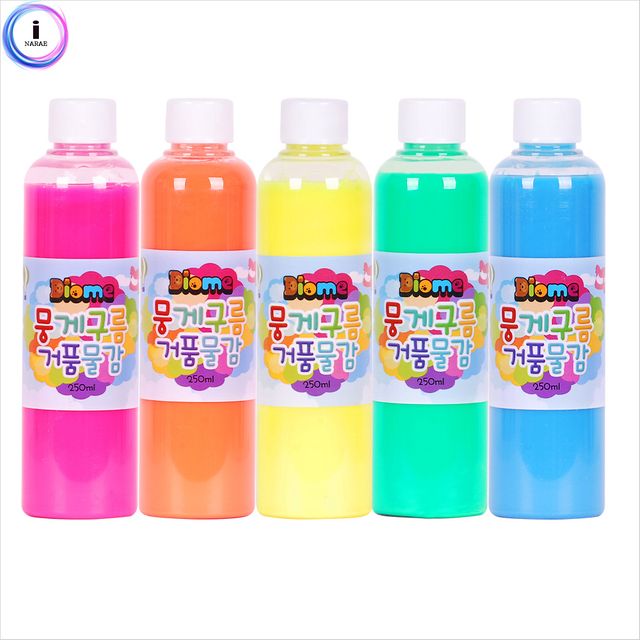 뭉게구름 거품물감 리필 250ml 5색 세트 - 기본 색상 놀이 키트