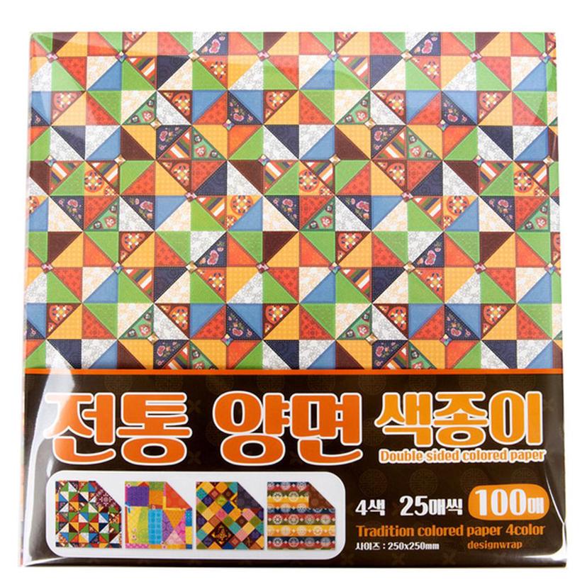 유니아트 전통 양면 색종이 100매입 - 어린이 미술