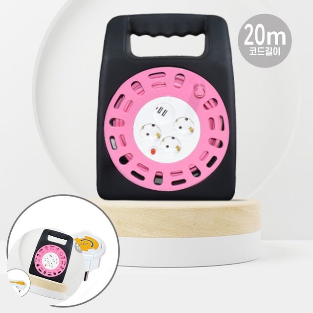 전기연장선 캠핑멀티탭 손잡이 케이블박스 멀티탭 3구 USB 2포트 20M 1.5SQ