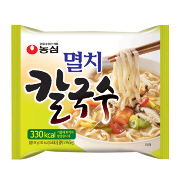 농심 멸치 칼국수 98gx20봉지(반박스) - 진한 멸치 국물과 쫄깃한 칼국수 면