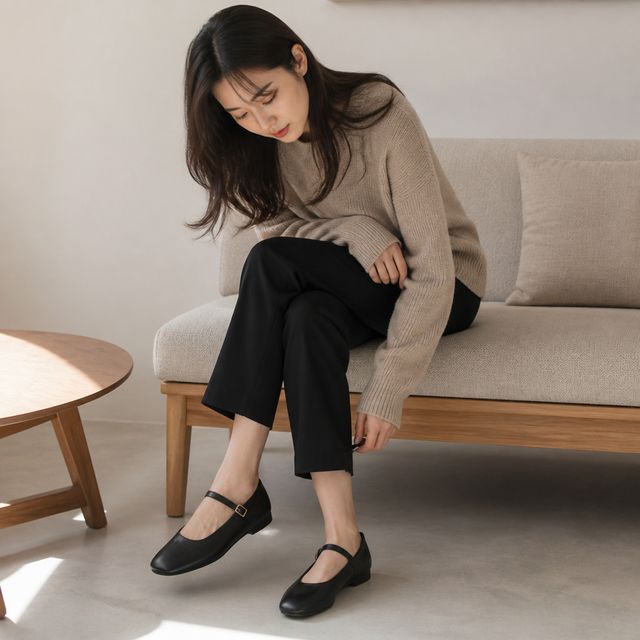여성 플랫슈즈 스트랩 편한 신발 데일리 단화