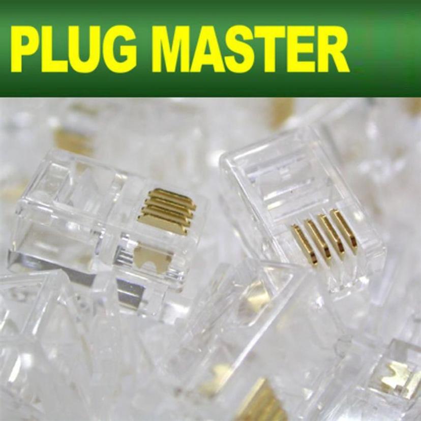 PLUG MASTER 4P4C RJ-10 플러그 100개 - 전화선 커넥터