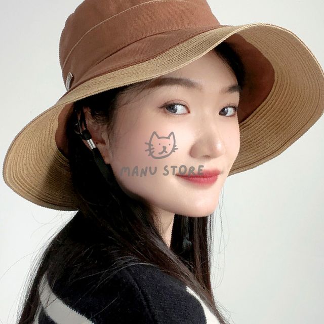 대두벙거지 등산벙거지모자 여성용 버킷햇 브라운