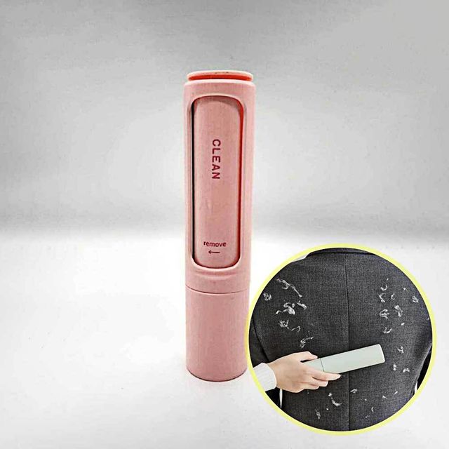 핑크 롤러 먼지제거기 보풀 제거 옷 먼지털기