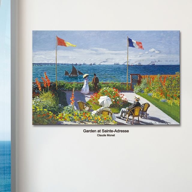 생타드레스의 테라스 모네 캔버스 액자 55x35cm 벽걸이 인테리어