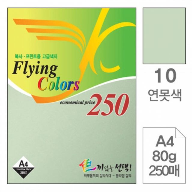 연못색 플라잉칼라 색지 복사용지 칼라 색상지 삼원색지 250매 80g