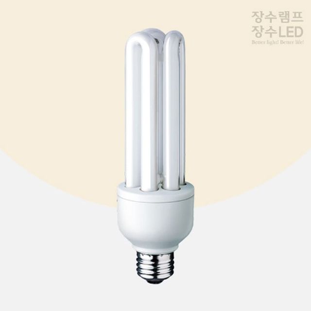 장수램프 삼파장 EL 형광다마 30W 주광색 E26 전구