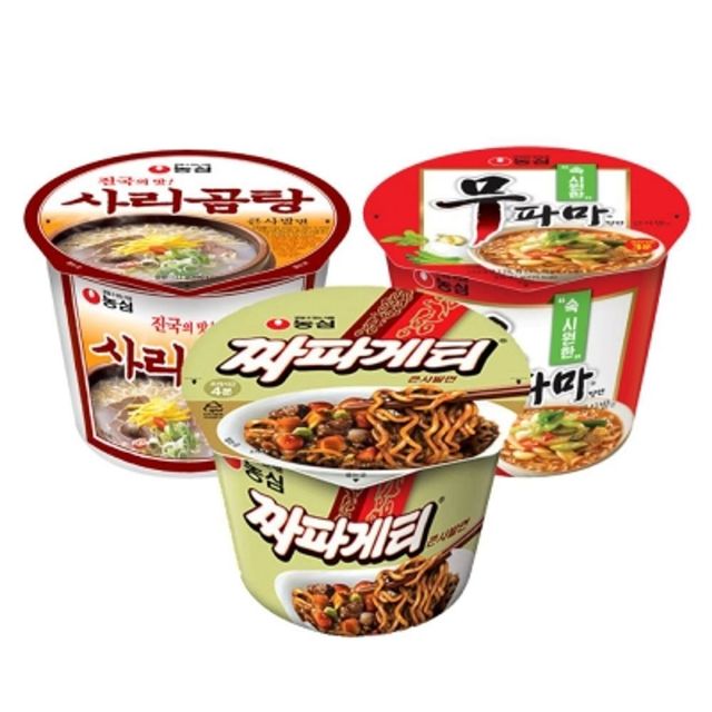 농심 큰컵 12컵 세트 (사리곰탕4+무파마4+짜파게티4)