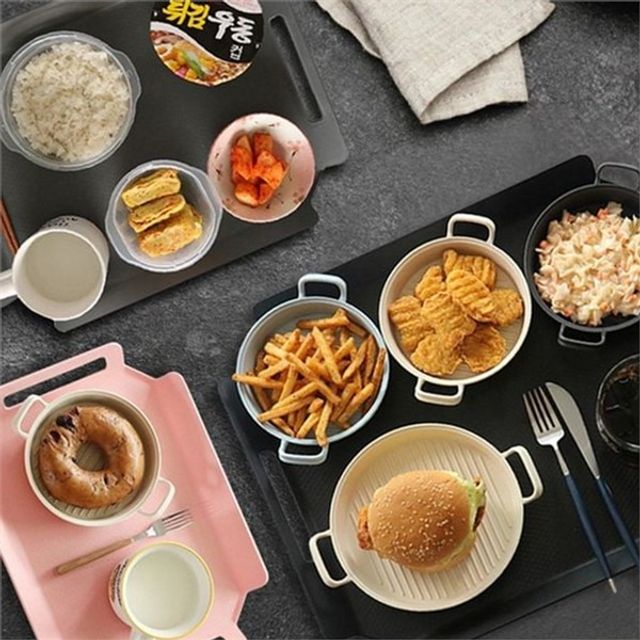 간식 쟁반 3종세트 손잡이 트레이 플라스틱 다용도 업소용 식당용 캠핑용 홈카페 플레이트 이식 혼밥 개인