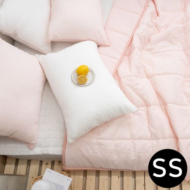 여름 간절기 슈퍼싱글 이불패드 SS 핑크화이트 세트