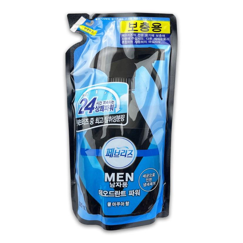 페브리즈 맨 섬유탈취제 쿨아쿠아향 리필 320ml - 강력 탈취