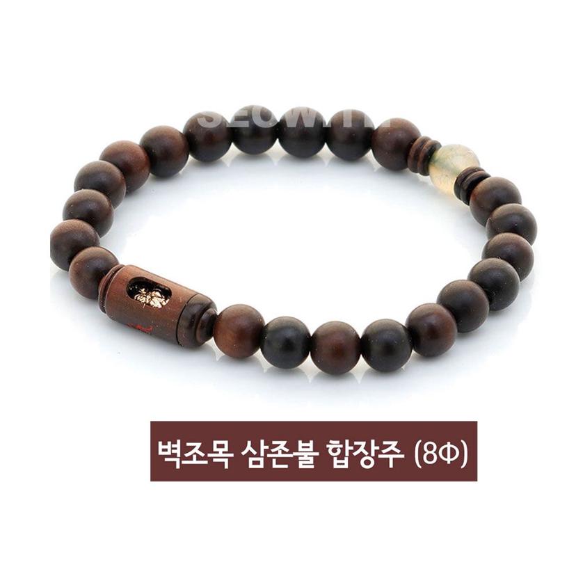 벽조목 삼존불 팔찌 - 12간지 액운 방지 불교용품