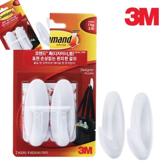 3M 디자이너 훅 중형 모자걸이 부착걸이 벽걸이 고리걸이