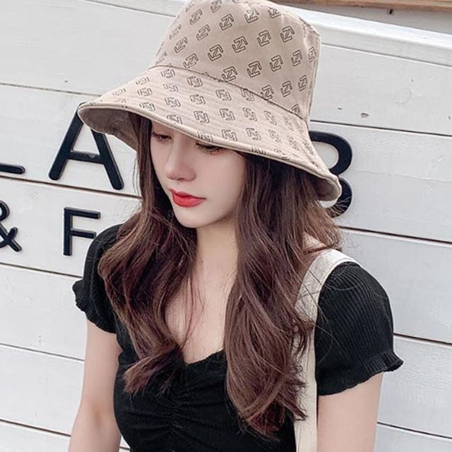 여성벙거지모자 바캉스 패턴 모자 양면 사용 캐주얼룩 여자패션잡화