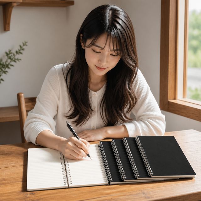 A5 스프링 유선노트, 블랙 크라프트지 사무용 필기장