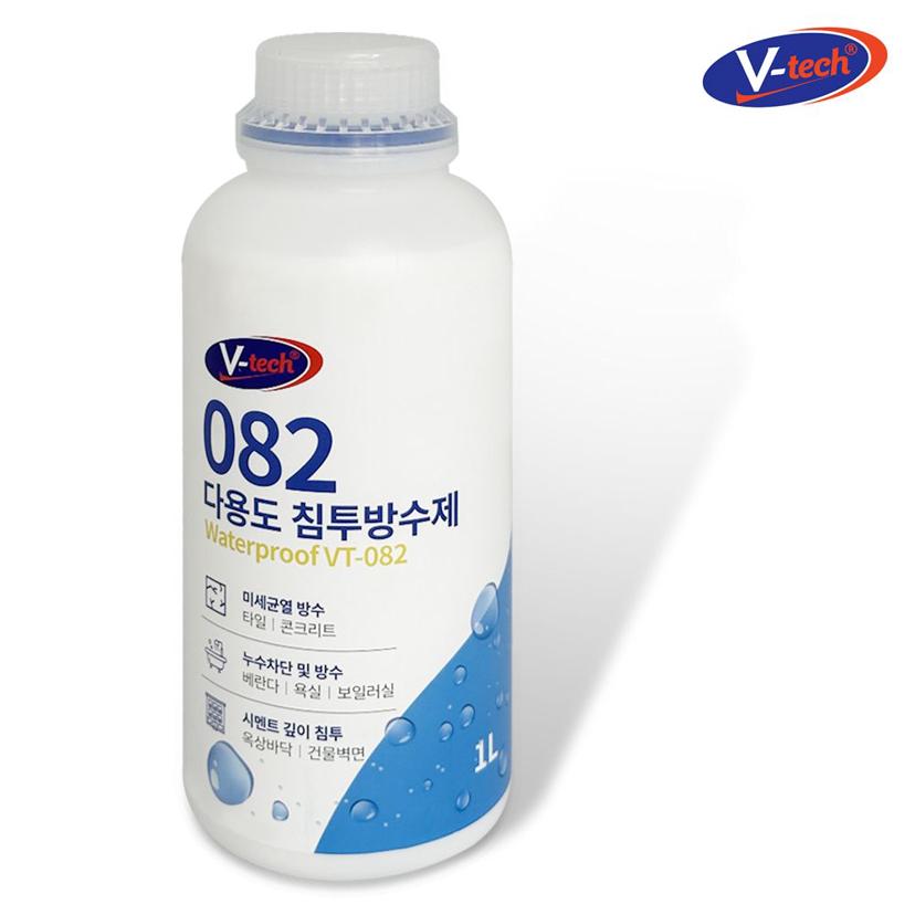 브이텍 082 다용도 침투 방수제 1L 욕실 옥상 보수