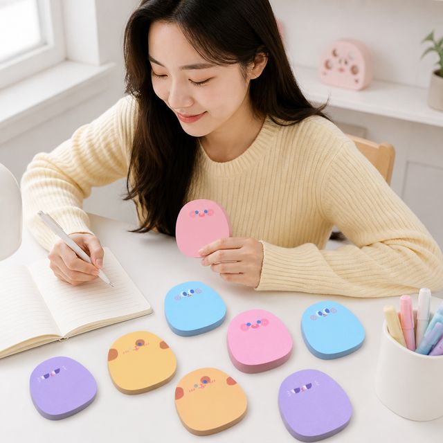 4Color 점착 메모지 캐릭터 디자인 책상 필기용 예쁜