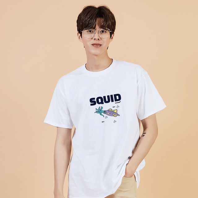키밍 오징어 SQUID 그래픽 반팔티 데일리티셔츠