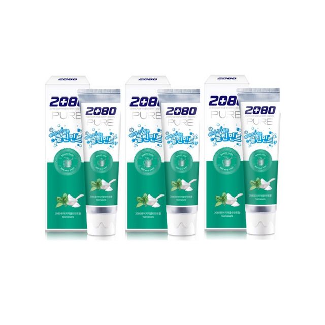 2080 베이킹소다 퓨어치약 클린민트향 120g 3개입 - 구취 제거 충치예방