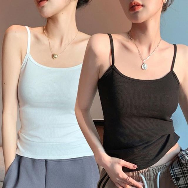 여성 민소매 나시, 기본 디자인 여자 나시티