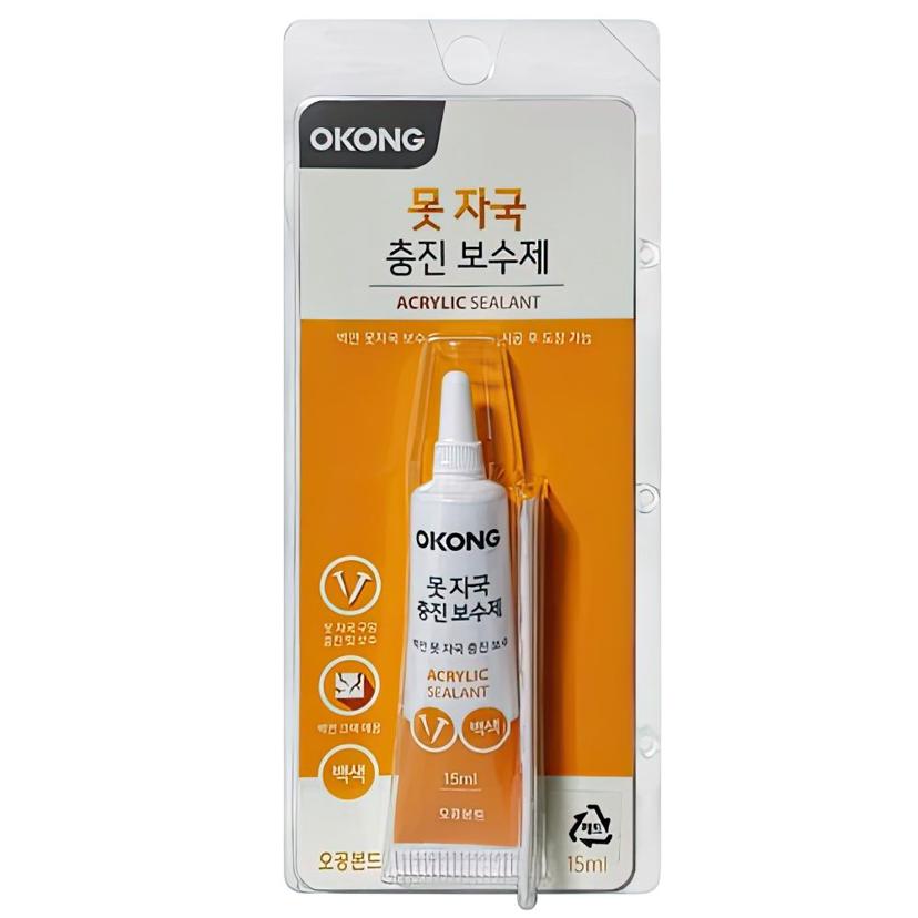 오공 틈새 구멍 크랙 충진 보수제 실란트 백색 목공용