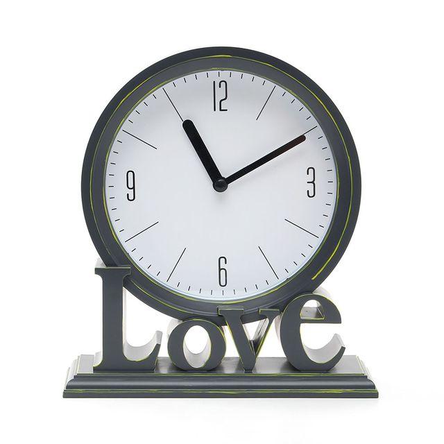 탁상 시계 알람 자명종, 홈테리어 LOVE 그레이