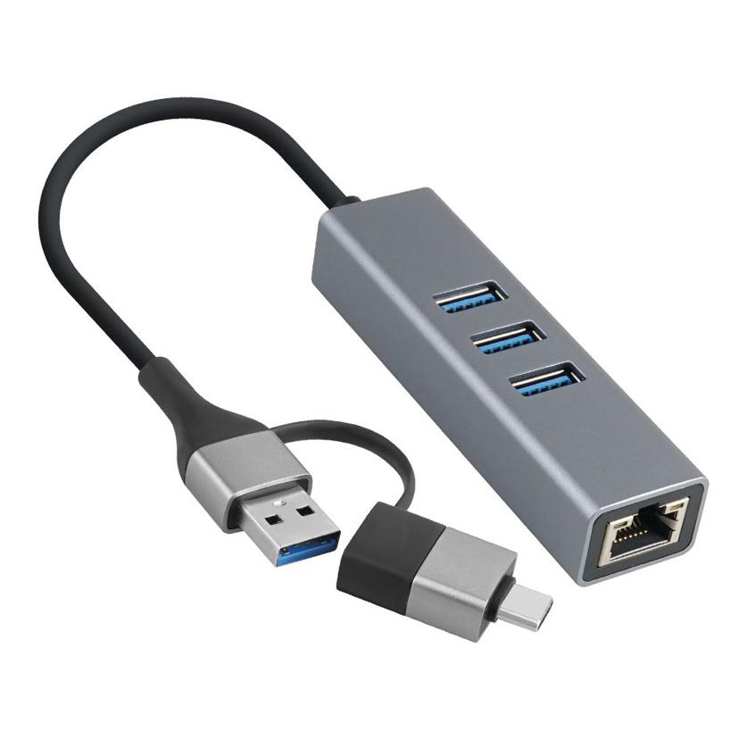 USB 3.0 멀티허브 C타입 충전 RJ45 랜선 3포트 확장