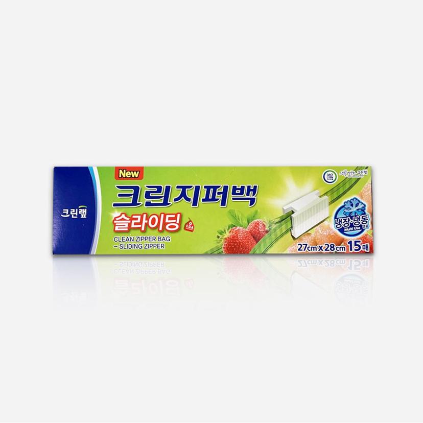 크린 슬라이딩 지퍼백 대형 15매 - 위생적인 음식 보관