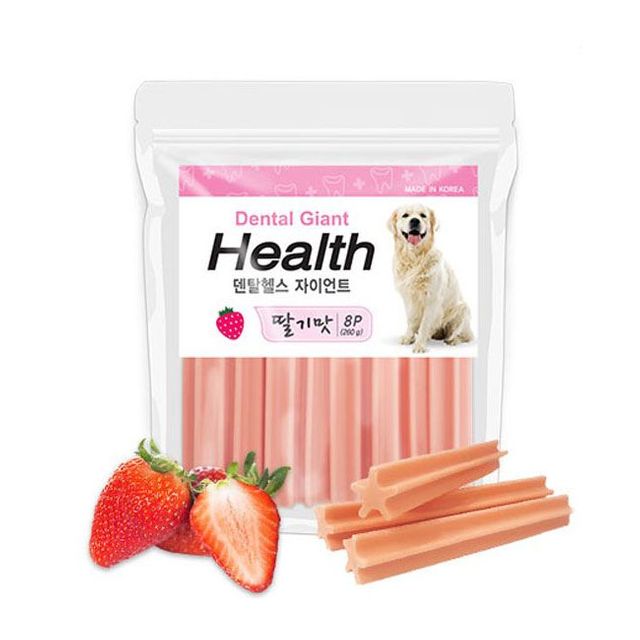 자이언트 덴탈 껌 딸기맛 260g 강아지 구강 관리 간식