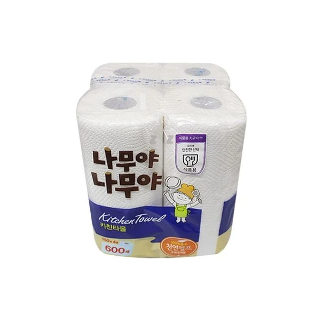 IS 나무야 키친 타올 150매(4입) - 흡수력 좋은 주방 필수 키친타월