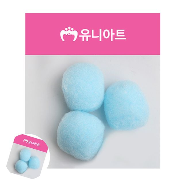 솜방울 폼폼이 털방울 50mm 하늘, 미술 놀이 재료