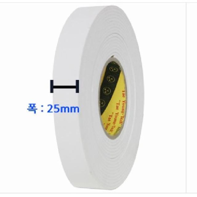 태영 EVA 폼 양면 테이프 3T 25mm x 7M - 강력 접착