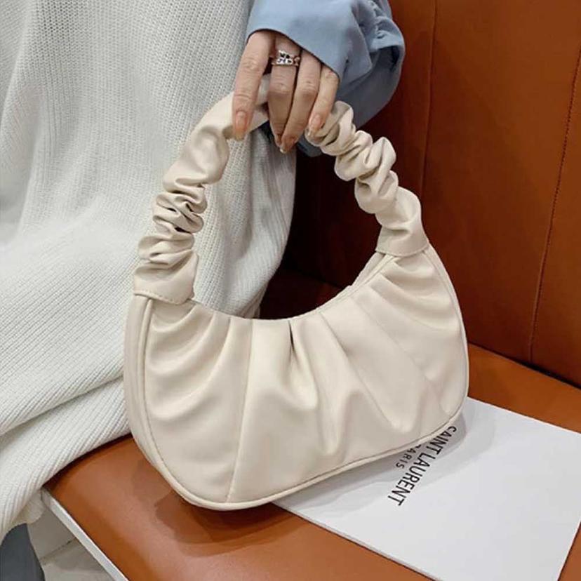 여성 데일리 숄더 주름백 미니 클러치 가방 2WAY
