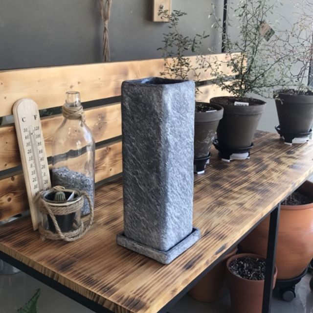 빈티지 시멘트 화분 긴정사각 10x10x30cm 현대적 인테리어 화분