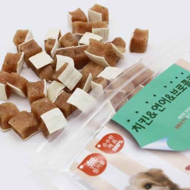 간식 치킨연어브로콜리큐브 100g 애완동물간식 강아지가좋아하는간식 강아지간식 강아지간식큐브형
