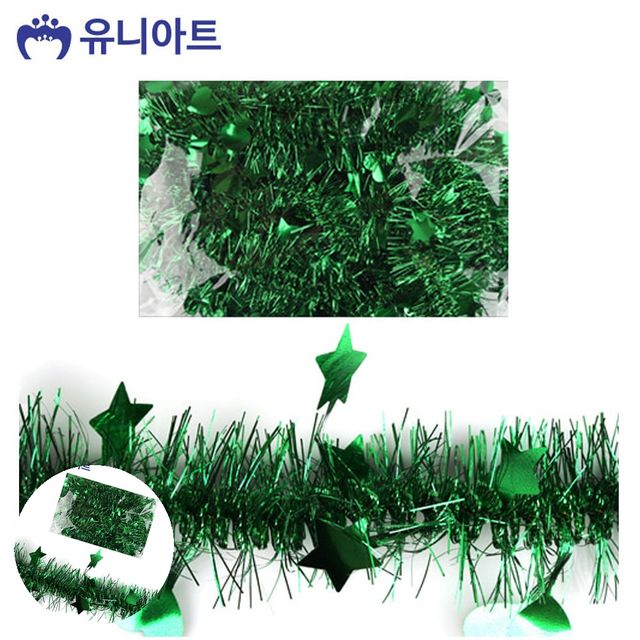 트리장식철사모루 모루철사 별 모루 소 5개입 초록