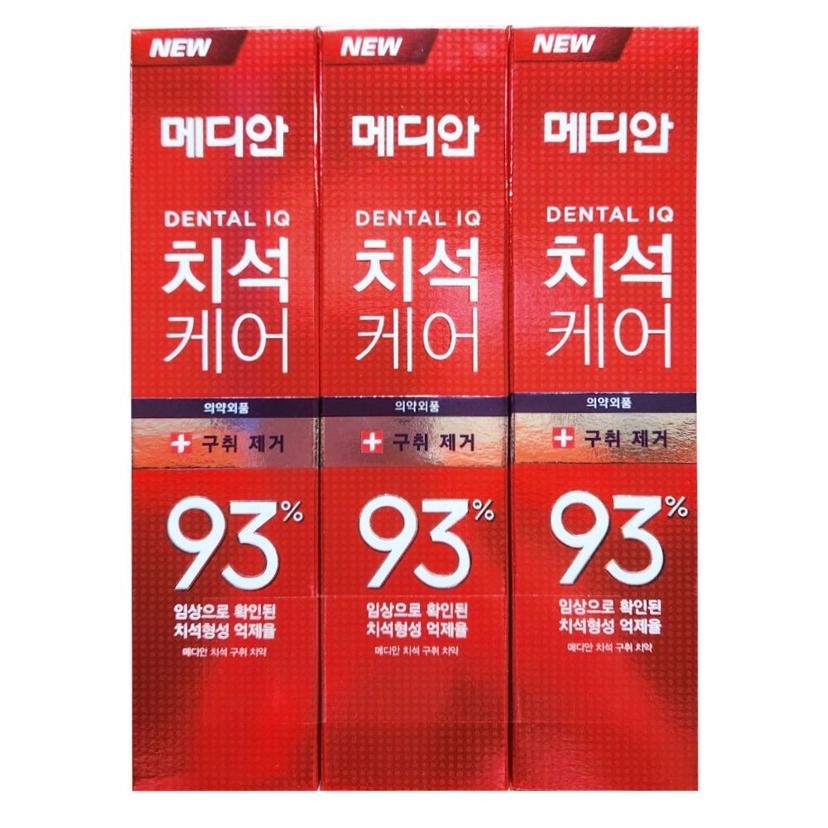 메디안 치석케어 치약 120g 3입 - 구취 제거 치약 세트
