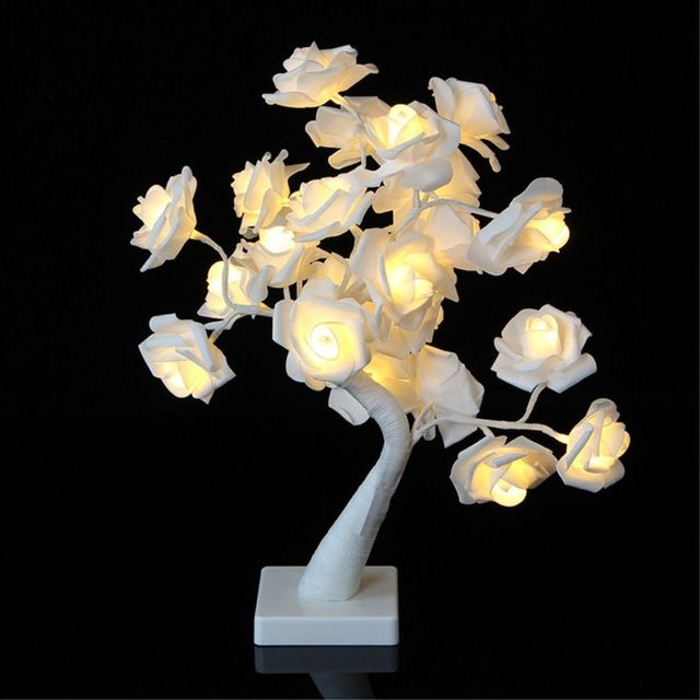 24구 장미 단스탠드 LED 무드등 건전지+USB